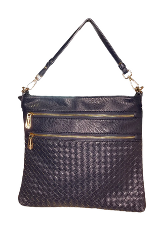 Crystale medium basket weave square purse