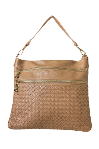 Crystale medium basket weave square purse