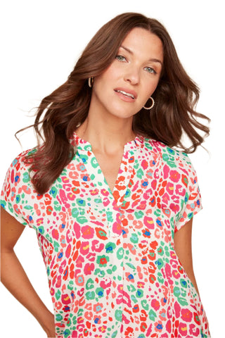 Renaur Notched Multi Print Top