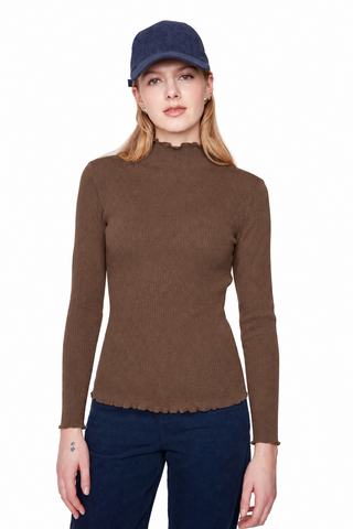 Renuar Ruffled Mock neck Sweater