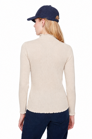 Renuar Ruffled Mock neck Sweater
