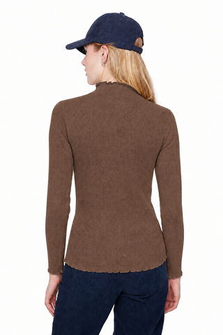 Renuar Ruffled Mock neck Sweater