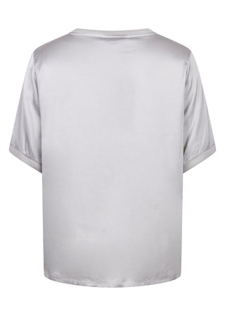 Tramontana Satin Short-Sleeve Top