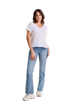 Femme Fatale v neck Linen T-shirt