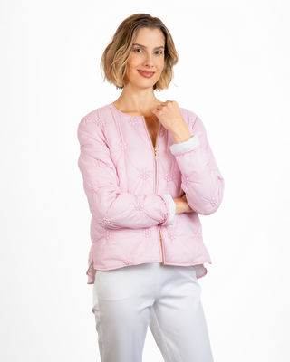 Blouson with pearls quilted jacket