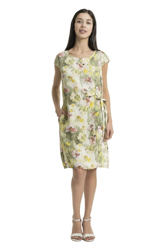 Linen Luv Tie Front Floral Dress