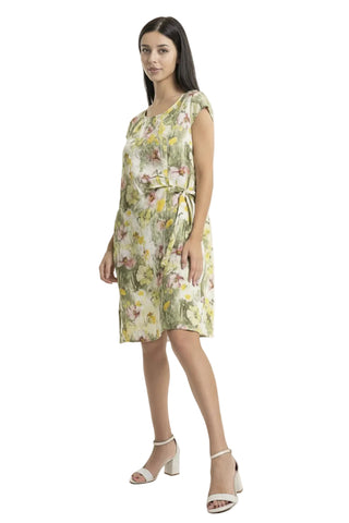Linen Luv Tie Front Floral Dress