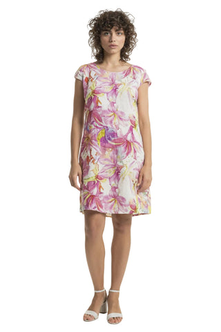 Linen Luv Hibiscus Print Day Dress