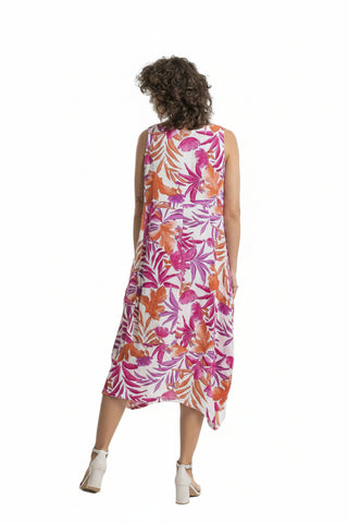 Linen Luv Tropical Print Balloon Dress