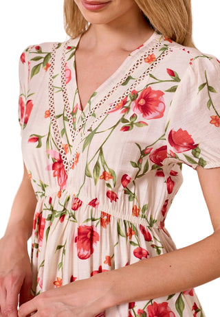 Angel Eye Red Floral Summer Dress