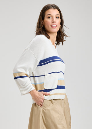 Zacket and Plover Crop Stripe Sweater