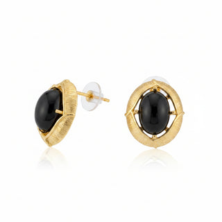 Aqualuxe Oval Black Onyx Earring