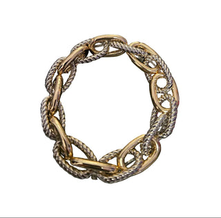 AquaLuxe Two Tone Link Stretch Bracelet
