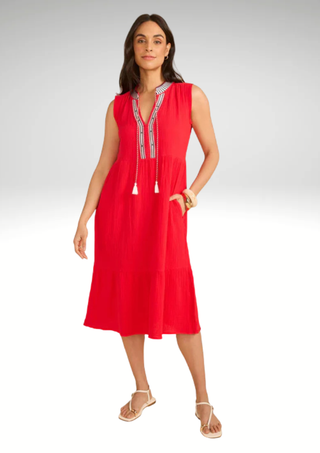 FDJ Sleeveless Tiered Midi Dress