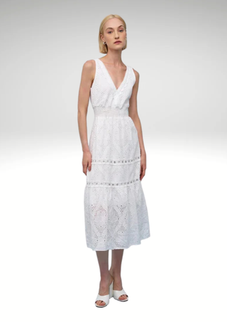 Astrid Tiered Lace Midi Dress