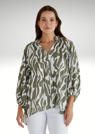 Betty Basics Geometric Print Blouse
