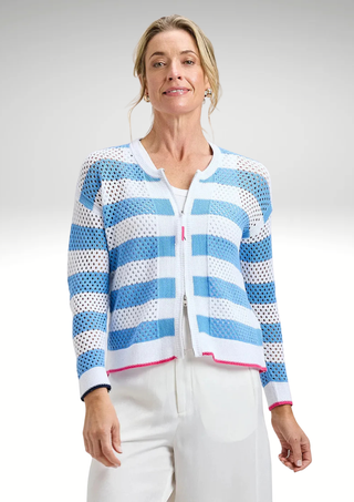 Zacket and Plover Pointelle Zip Cardigan