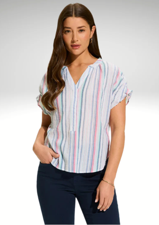 FDJ  Short Sleeve Stripe Top