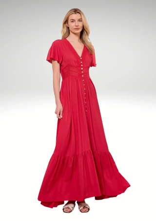 Angel Eye Red Maxi Dress