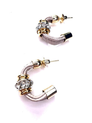 Design Fixation 2” Glam Gold Champagne Hoop Earrings 