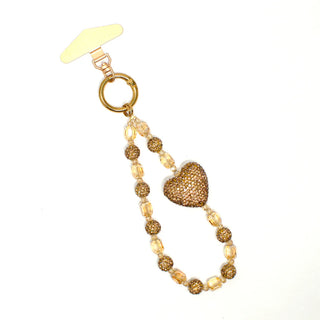 Luv & Co. Heart Brown Phone Charm