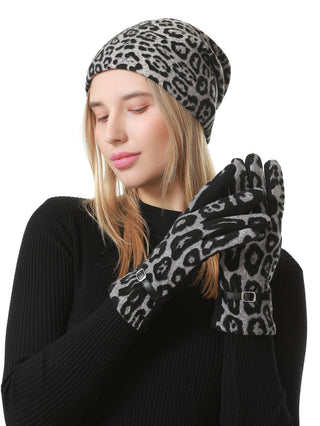 D&W Leopard Hat & Glove Set