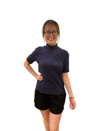 Mock neck basic top