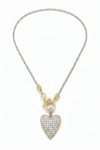 AquaLuxe Two tone Heart Necklace