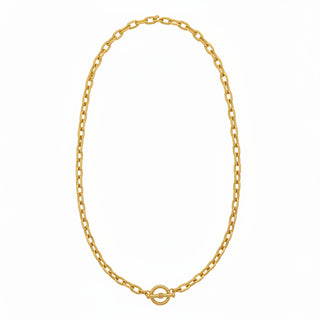 AquaLuxe Mat Gold Paperclip Chain Necklace
