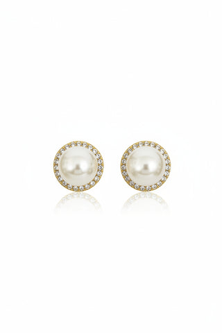 AOTA Pearl Rhinestone Stud Earrings
