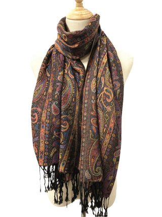 D&W Pashmina Stripes of Paisley Scarf