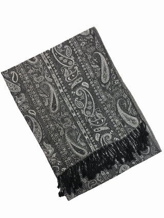 D&W Pashmina Stripes of Paisley Scarf