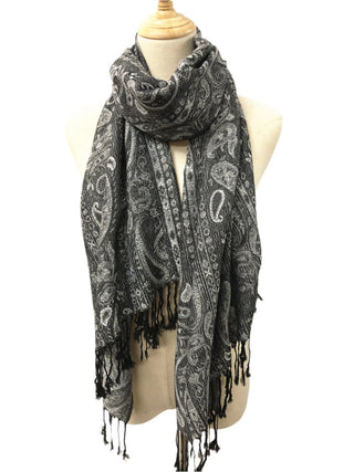 D&W Pashmina Stripes of Paisley Scarf