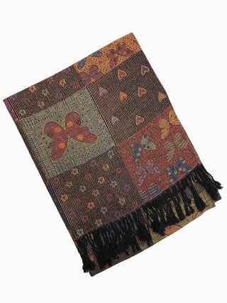 D&W Pashmina Patchwork Butterfly Scarf