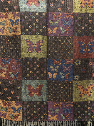 D&W Pashmina Patchwork Butterfly Scarf