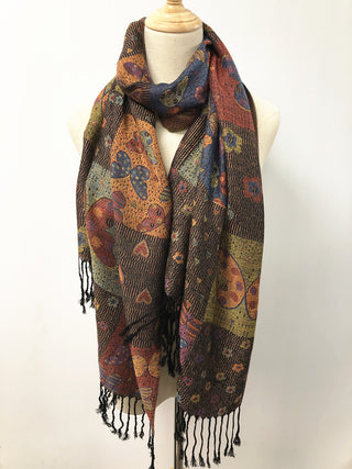 D&W Pashmina Patchwork Butterfly Scarf