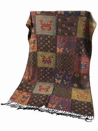 D&W Pashmina Patchwork Butterfly Scarf