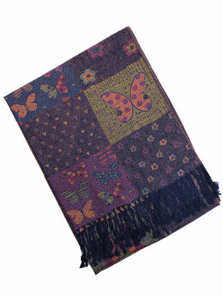 D&W Pashmina Patchwork Butterfly Scarf