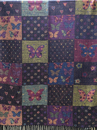 D&W Pashmina Patchwork Butterfly Scarf