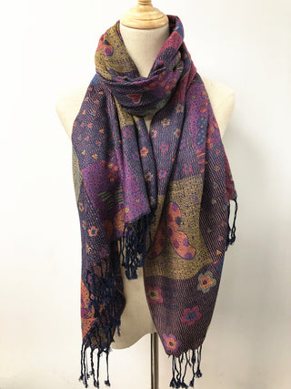 D&W Pashmina Patchwork Butterfly Scarf