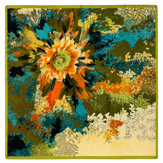 AOTA Teal Mosaic Print Scarf