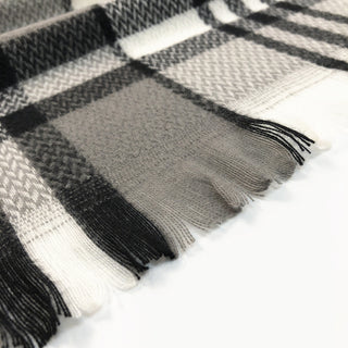 D&W Long Plaid blanket Scarf