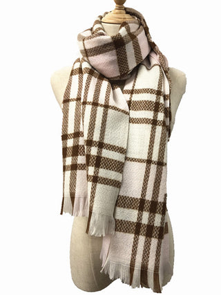 D&W Long Plaid blanket Scarf