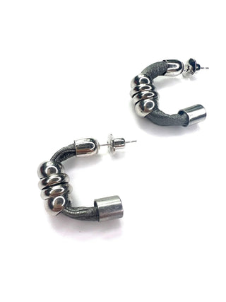 Design Fixation 2” Sport Silver Chrome Hoop Earrings